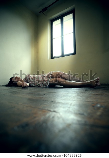 Dead Woman Lying On Wooden Floor Stock Photo 104533925 | Shutterstock