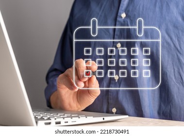 Deadline concept. Filling online calendar, markinf important day, event, agenda, appointment. Time management - Shutterstock ID 2218730491