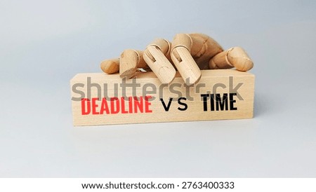 Deadline vs Time concept with clock and wooden blocks, symbolizing urgency pressure time management productivity scheduling and work efficiency. 