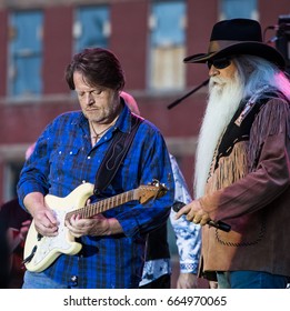 DEADWOOD, SD – JUNE 16.  William Lee Golden And Roger Eaton Of The Oak Ridge Boys Performs On Main Street To A Crowd Of 8,000 Fans During The Wild Bill Days In Deadwood, South Dakota – 16 June 2017