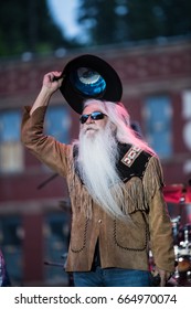 DEADWOOD, SD – JUNE 16.  William Lee Golden Of The Oak Ridge Boys Performs On Main Street To A Crowd Of 8,000 Fans During The Wild Bill Days In Deadwood, South Dakota – 16 June 2017