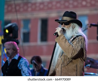 DEADWOOD, SD – JUNE 16.  William Lee Golden Of The Oak Ridge Boys Performs On Main Street To A Crowd Of 8,000 Fans During The Wild Bill Days In Deadwood, South Dakota – 16 June 2017