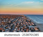 Deal NJ in Monmouth County during sunset from an aerial view