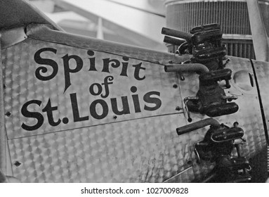 DEARBORN, DETROIT – SEPTEMBER 4, 1979: The Spirit Of Saint Louis Antique Airplane. Vintage Picture Taken In 1979.