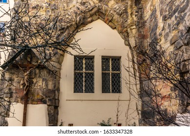 Deatail Of A Window In The Coutyard Outside The Church Of The Maltese Order In Prague