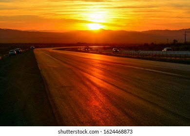 Death Valley Junction, California - November 11, 2019: Sunset Over Death Valley National Park In California, USA