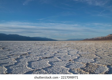 Death Valley Salt Flat At Golden Hour