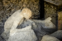 Victim of the Mount Vesuvius eruption in Pompeii, an Architecture Photo ...