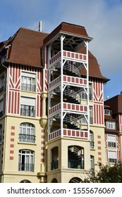 Deauville, France - September 27 2019 : Le Royal Hotel Fire Exit