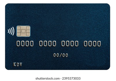 Debit card closeup on transparent background for design purpose