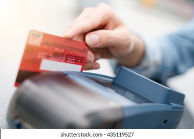 Debit Card Swiping On Card Reader Device