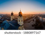 Debrecen in the morning from the sky