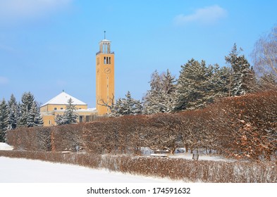 Debrecen University Library In Winter Mood