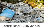 debris from buildings destroyed due to eviction.