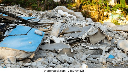 debris from buildings destroyed due to eviction. - Powered by Shutterstock