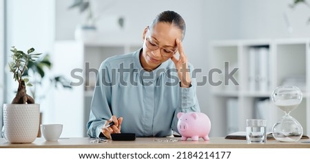 Debt, broke and financial crisis for a business woman frustrated and stressed without money. A struggling female worried about being poor or going bankrupt is sad about her problems at home