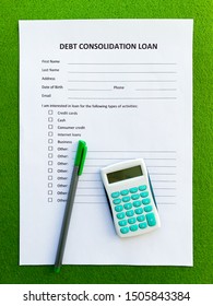 Debt consolidation loan document with graph on table