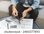 Debt financial concept, stressed problem people asian man, male hand open empty wallet not have budget of money to pay no have credit card, not able payment bill, loan or expense with bank, bankruptcy