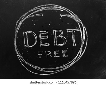 Debt Free Handwritten on Blackboard
 - Shutterstock ID 1118457896