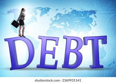 Debt and loan concept with large letters - Shutterstock ID 2369931141