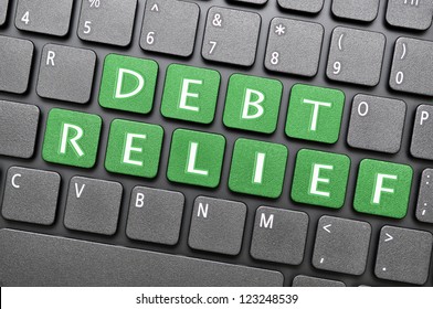 Debt Relief On Keyboard