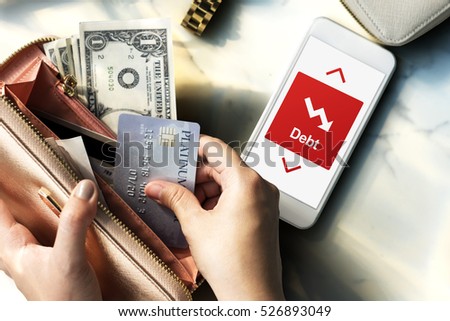 Debt Risk Difficulty Downfall Concept
