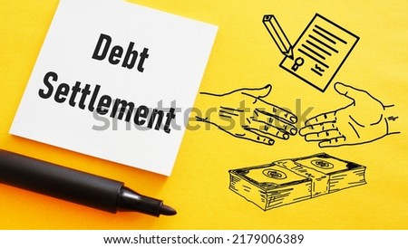 Debt settlement is shown using a text