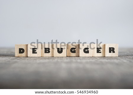 DEBUGGER word made with building blocks