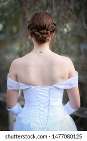 Debutante/Bride, Back View Of Dress And Hairstyle