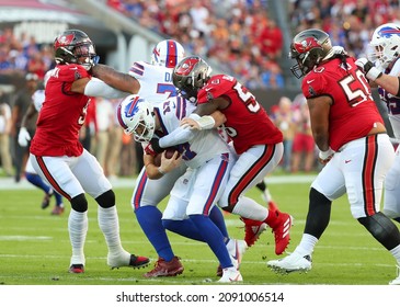 Dec 12, 2021; Tampa, FL USA;  Josh Allen During An NFL Game At Raymond James Stadium. (Steve JacobsonIts Sports Magazine)