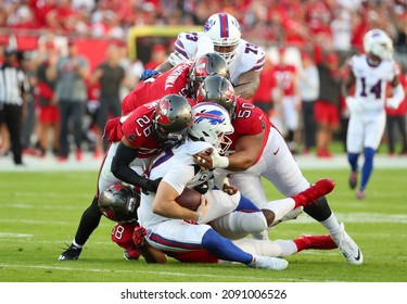 Dec 12, 2021; Tampa, FL USA;  Josh Allen During An NFL Game At Raymond James Stadium. (Steve JacobsonIts Sports Magazine)