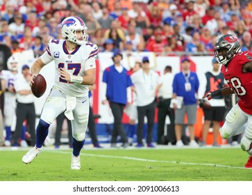 Dec 12, 2021; Tampa, FL USA;  Josh Allen During An NFL Game At Raymond James Stadium. (Steve JacobsonIts Sports Magazine)