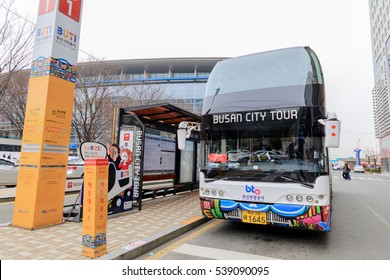 Dec 13, 2016 Busan City Tour Bus At Busan Train Station In South Korea