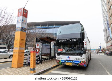 Dec 13, 2016 Busan City Tour Bus At Busan Train Station In South Korea