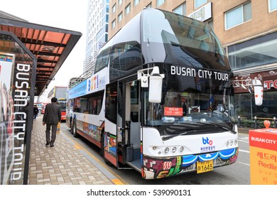 Dec 13, 2016 Busan City Tour Bus At Busan Train Station In South Korea