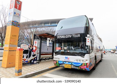 Dec 13, 2016 Busan City Tour Bus At Busan Train Station In South Korea