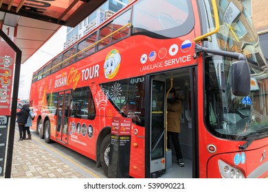 Dec 13, 2016 Busan City Tour Bus At Busan Train Station In South Korea