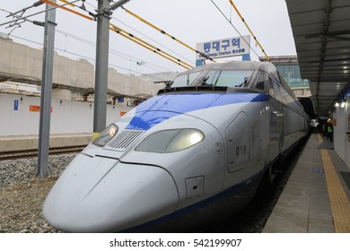 Dec 14, 2016 High-speed Korea Train Express(KTX) At Dongdaegu Station In Korea