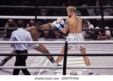 Dec. 18, 2021 - Tampa, FL, USA: International Superstar Jake “The Problem Child” Paul Will Face Former MMA World Champion Tyron “The Chosen One” Woodley II In A Rematch At Amalie Arena.