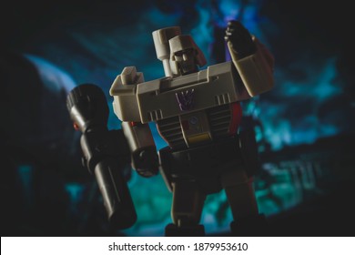 DEC 20 2020: Portrait Of Decepticon Leader Megatron Of The Transformers - Hasbro Action Figure