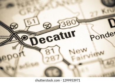 Decatur. Texas. USA On A Map