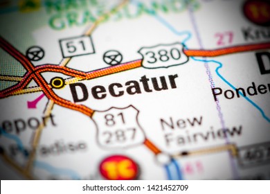 Decatur. Texas. USA On A Map