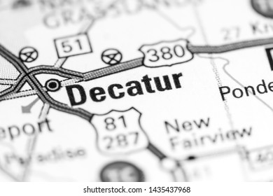 Decatur. Texas. USA On A Map