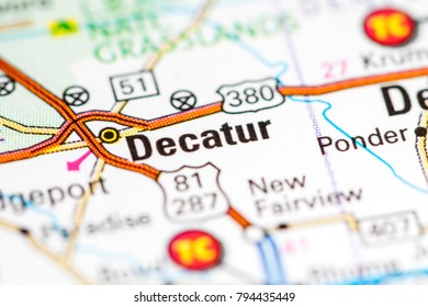 Decatur. Texas. USA On A Map