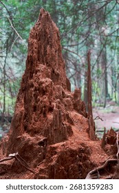  Decayed and Crumbling Old Stump. An old tree stump in a forest decaying and crumbling.

                              