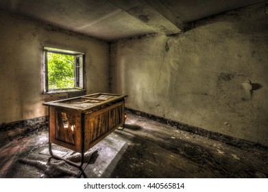 Decaying Desk In An Abandoned Office