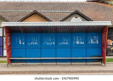 Decaying And Old Bus Stop.