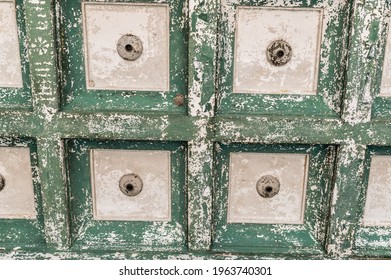 Decaying Theater Lobby Ceiling With Missing Lights