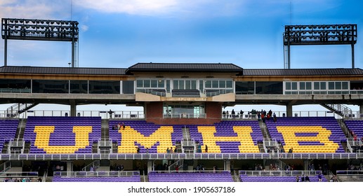 December, 11, 2020, University Of Mary Hardin-Baylor, Belton, Texas. Football Stadium Before Graduation Ceremony.