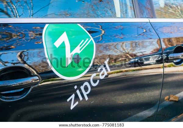 December 14, 2017 Sunnyvale / CA / USA - Zipcar\
is a car sharing and car club service where members pay a monthly\
fee; It represents an alternative to traditional car rental and car\
ownership